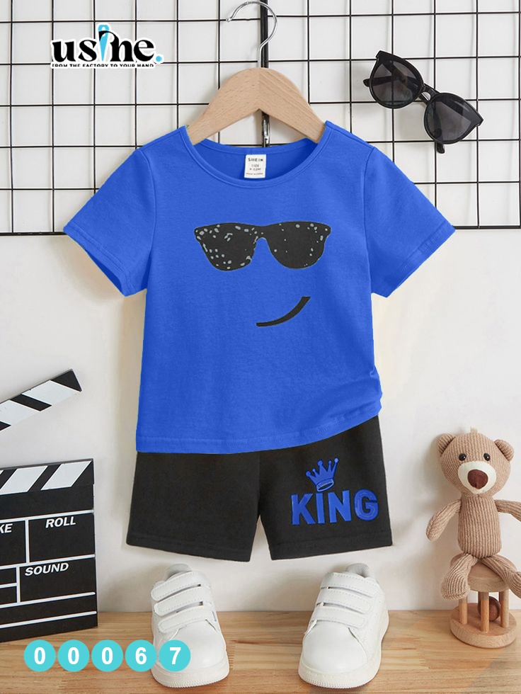 00067 تيشيرت وشورت اولادى صيفى نضاره