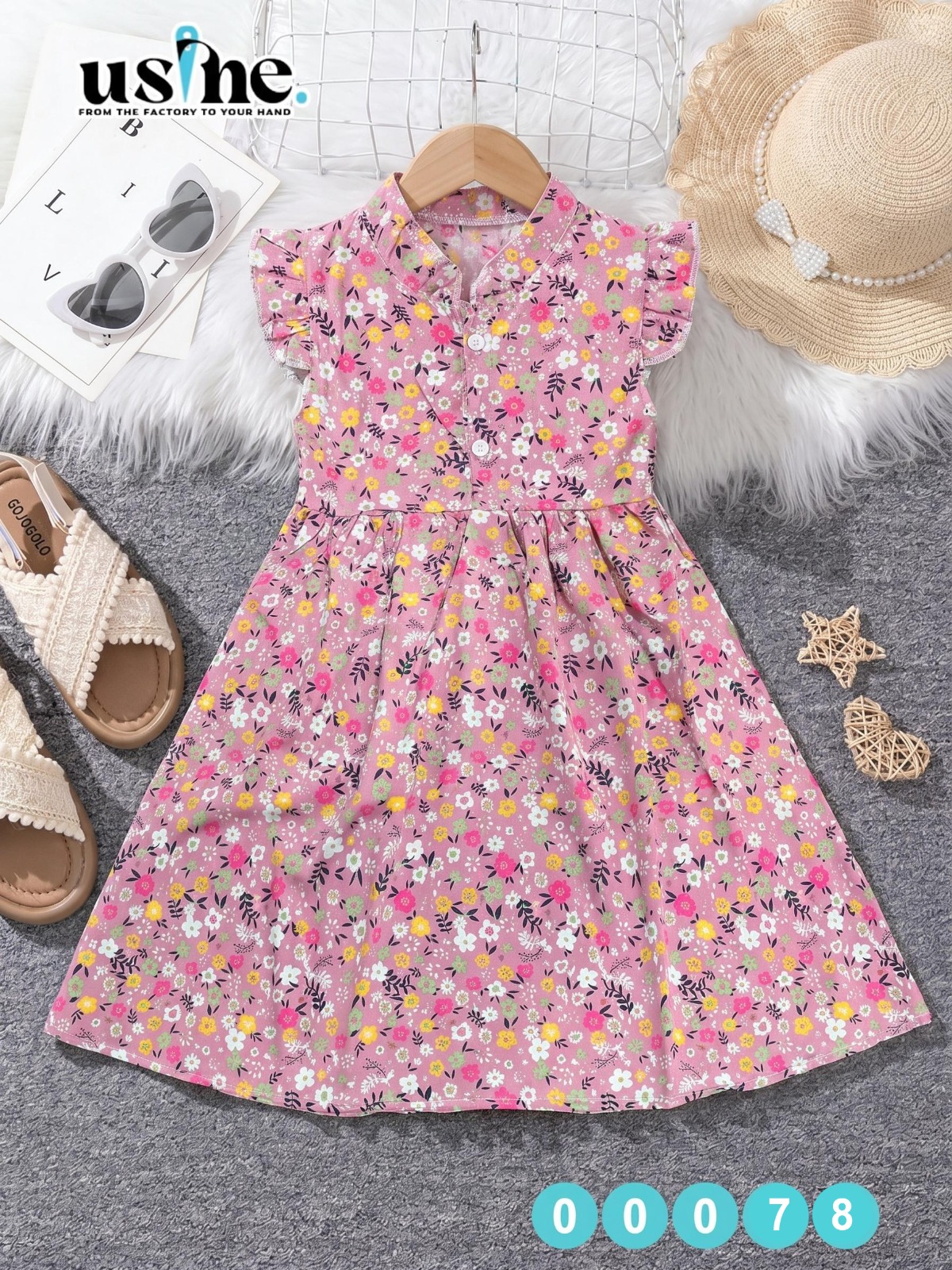 00078 دريس بناتي مشجر ورد