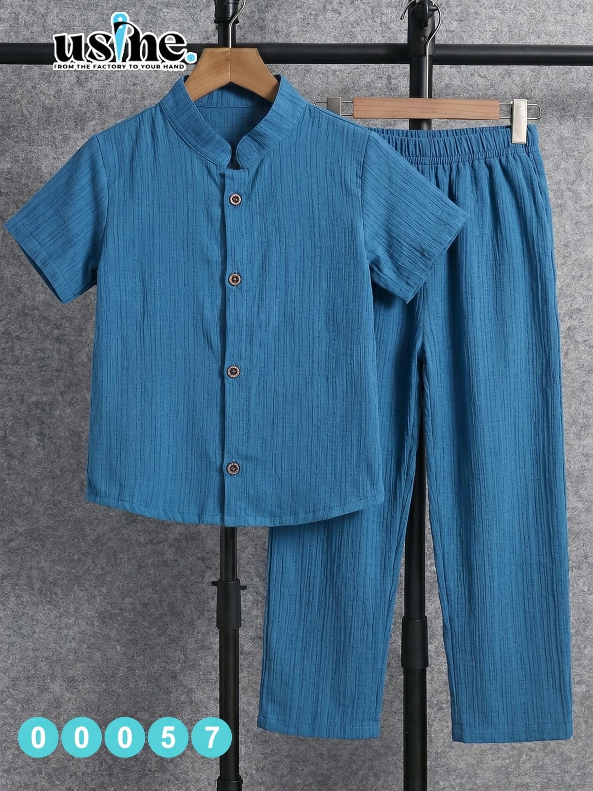 00057 سوت اولادى قطعتين قميص زراير و بنطلون