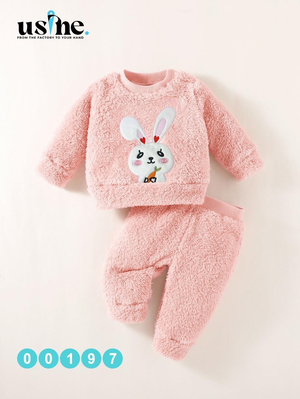 00197 سويتشيرت و بنطلون فرو ارنب جزرة