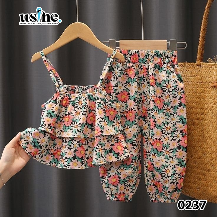 تي شيرت وبنطلون بناتي ورد حماله  0237
