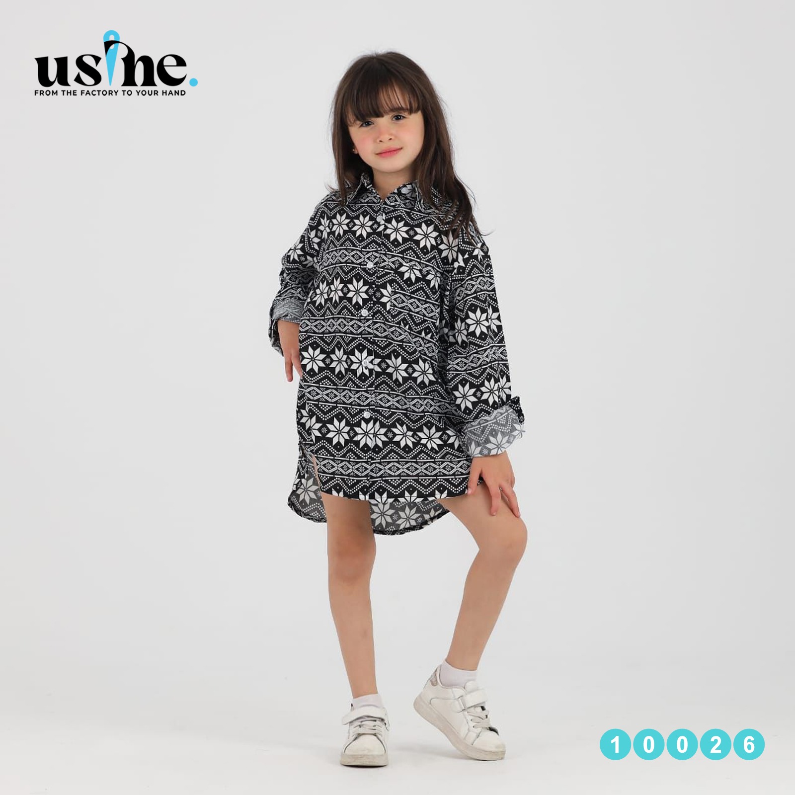 10026 قميص بناتي مشجر