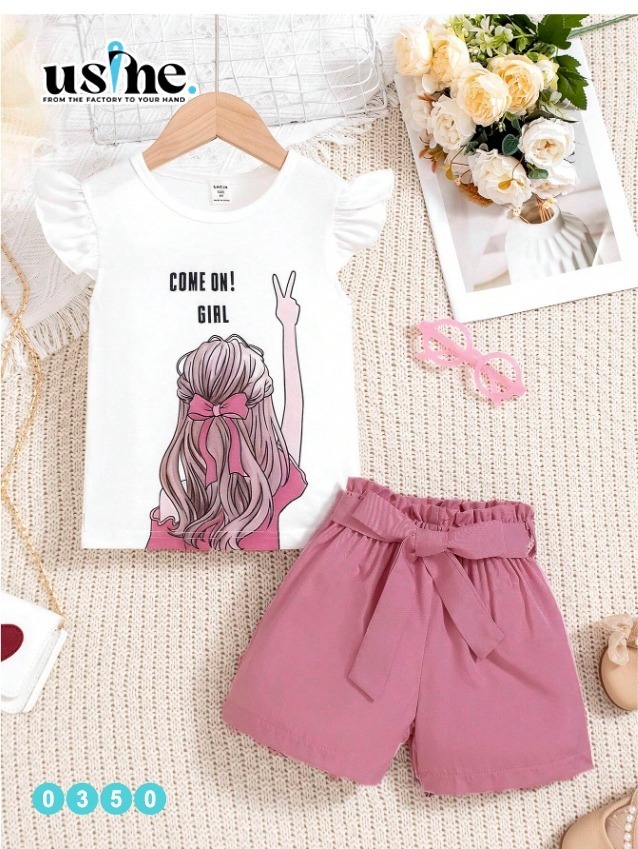 0350 طقم اطفال Come on girl