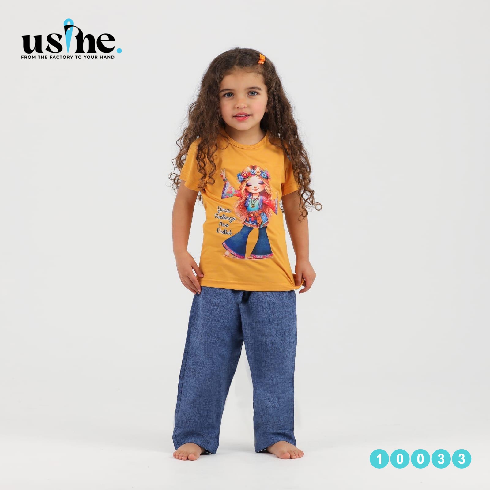 10033بيجامه بناتي بنت بتاج ورد