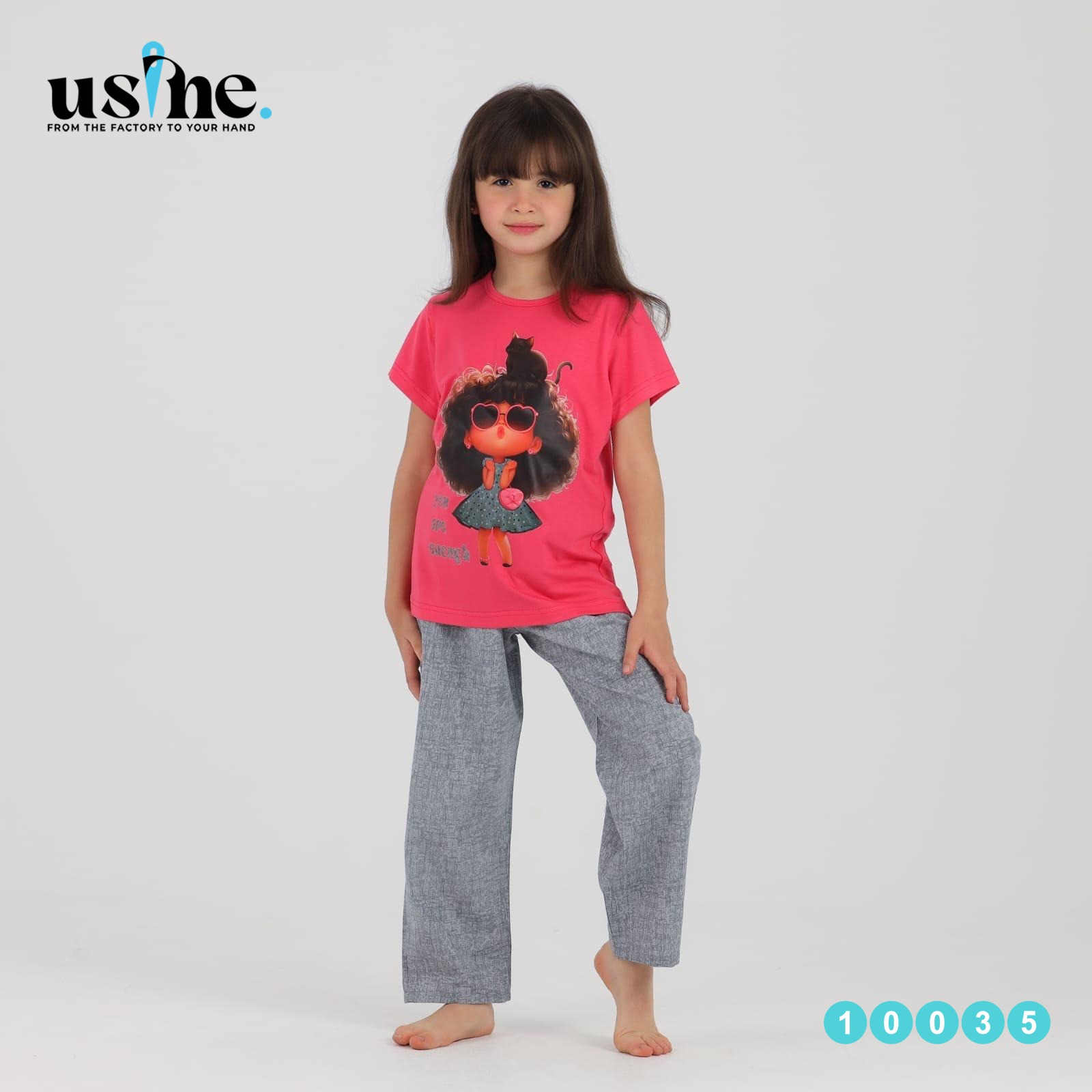 10035بيجامه بناتي كيرلي